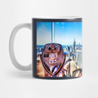 New York City Binoculars on Top of The Rock Observation Platform Mug